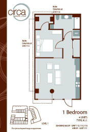 Floor Plan  1x1 A1.1 Floorplan
