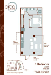 Floor Plan  1x1 A8.1