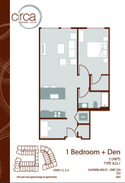 Floor Plan  floor plan of the first level of a bedroom apartment