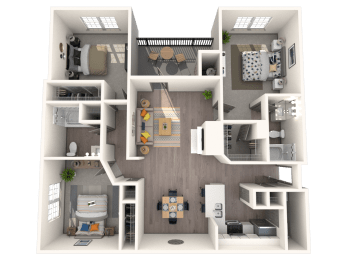 a floor plan of a 3 bedroom apartment