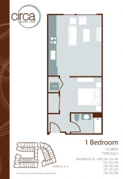 Floor Plan  floor plan of a 1 bedroom apartment