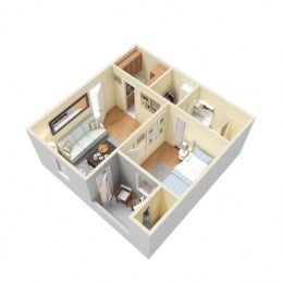 A1 Studio 1 Bath floor plan