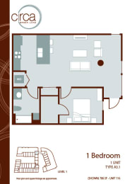 Floor Plan  1x1 A3.1