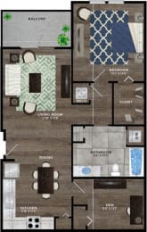Luxury Apartments for Rent in Riverview, FL – Sole at Brandon – a 1 Bedroom A4, 1 bath floor plan