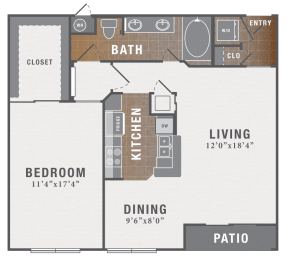A6, 1 br, 1 ba, 883 sq. ft.