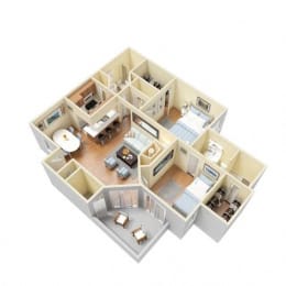 B2 2 Bed 2 Bath floor plan