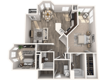 a floor plan of a bedroom with a bathroom and a living room