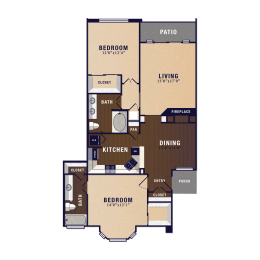 B4, 2 br, 2 ba, 1219 sq. ft.