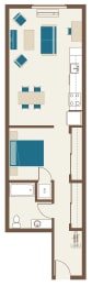 Floorplan-One Bedroom Loft B6- Large loft
