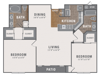 B7, 2 br, 2 ba, 1226 sq. ft.