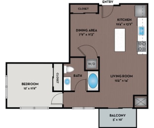 a floor plan of a home with a bedroom and a living room