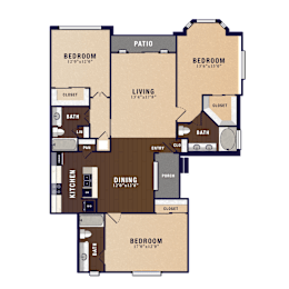 C1, 3 br, 3 ba, 1560 sq. ft.