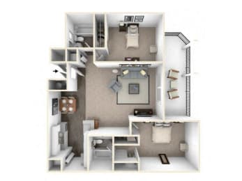 2 bed 2 bath floor plan B1 RENOVATED