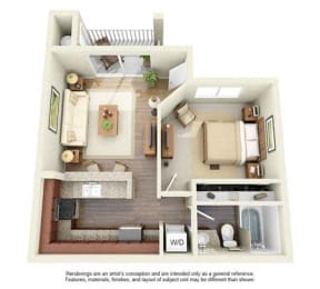 1 BED 1 BATH - A1R floorplan