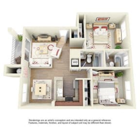 2 BED 2 BATH - B1R floorplan