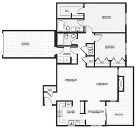 THE EGRET WITH GARAGE, 2 br, 2 ba, 1320 sq. ft.