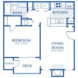 Wood Pointe Apartment Homes in Marietta, Georgia photo of the Aspen 1 Bed 1 Bath floor plan