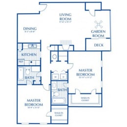 Wood Pointe Apartment Homes in Marietta, Georgia photo of the Dogwood 2 Bed 2 Bath floor plan