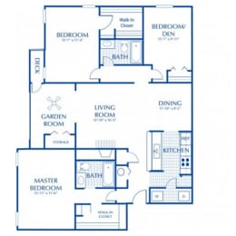 Wood Pointe Apartment Homes in Marietta, Georgia photo of the Ficus 3 Bed 2 Bath floor plan