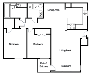 Webb Bridge Crossing Apartments in Alpharetta Georgia photo of two bedroom floorplan