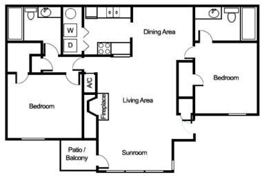 Webb Bridge Crossing Apartments in Alpharetta Georgia photo of two bedroom floorplan