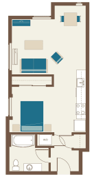 Floorplan-One Bedroom Loft B12