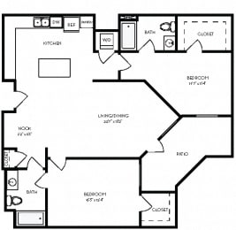 Floor Plan  2D	2 / 2 floorplan