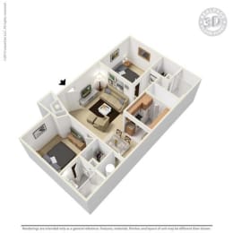 Braeburn, 2 br, 2 ba, 920 sq. ft. floor plan