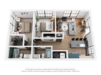 A series of images showing different interior designs of a house.