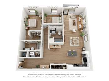 The Clover 2 Bedroom Chicory