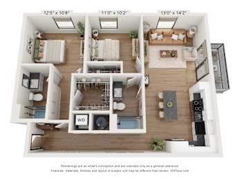 The Clover 2 Bedroom Rosemary