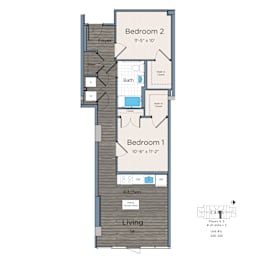 2 bedroom Affordable Dwelling Unit (ADU) at Leo at Waterfront Station in Southwest Waterfront in Washington, DC 20024