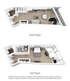 A floor plan shows a 1st and 2nd floor layout of a house.