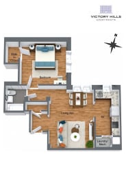  Floor Plan 1 BR - B
