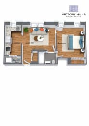  Floor Plan 1 BR - D