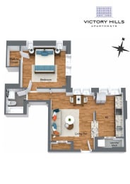  Floor Plan 1 BR - C