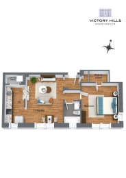  Floor Plan 1 BR - F