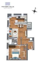  Floor Plan 1 BR - A