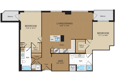 Floorplan at Harrison at Reston Town Center, Reston, VA, 20190