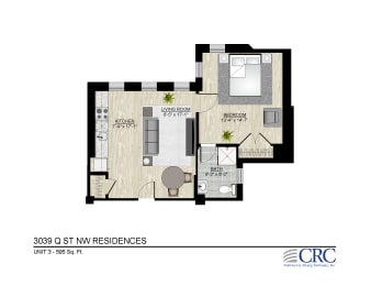  Floor Plan 1 BR | B