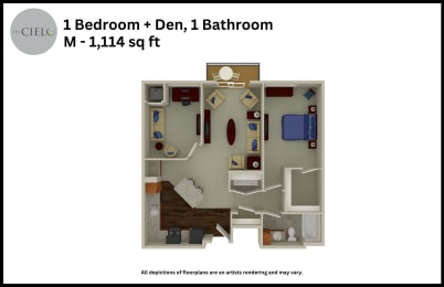 Floor Plan  a floor plan of a room with a bedroom and bathroom