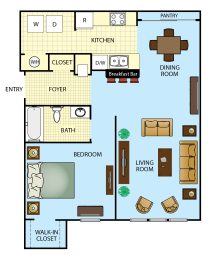Floor Plan  One Bedroom