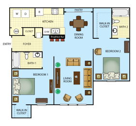 Floor Plan  Two Bedroom