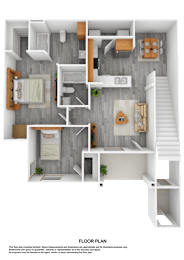 Floor Plan  A detailed 3D floor plan of a residential apartment.