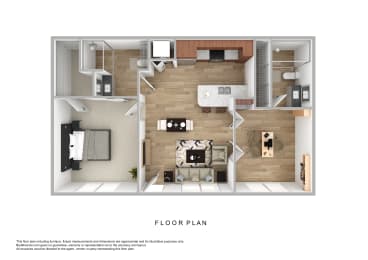 Floor Plan  a floor plan of a 1 bedroom floor plan