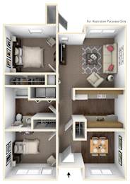 2 Bedroom Floor Plan at Osito Ridge, Denver