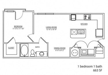 a floor plan of a small house with bedrooms and a living room and a bathroom