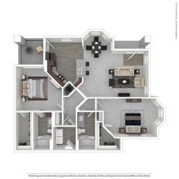 a floor plan of a house with a bedroom and a living room
