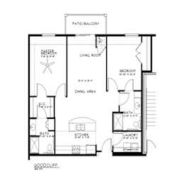 Woodcliff two bedroom floor plan with master suite at The Estates at Arbor Oaks Apartments, Andover, MN