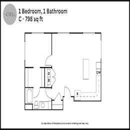 C Floor Plan at The Cielo Apartments, Fridley